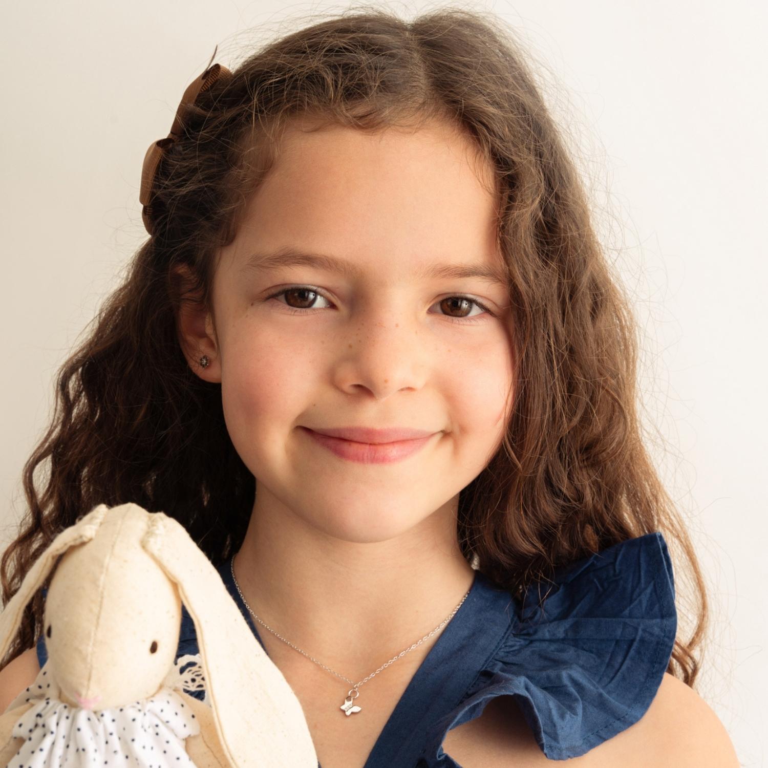 COLLAR DE NIÑA MARIPOSA PLATA