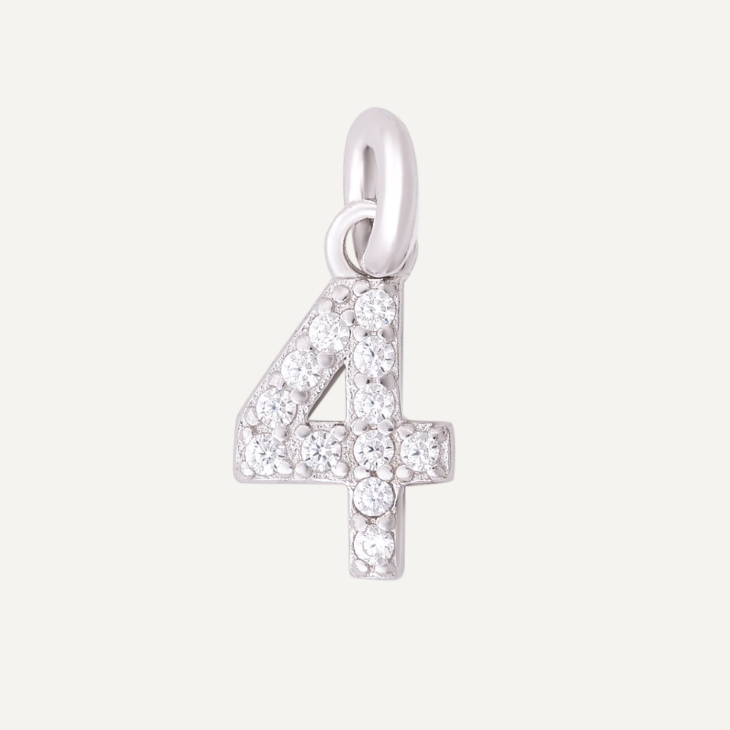 CHARM NÚMERO 4 PLATA