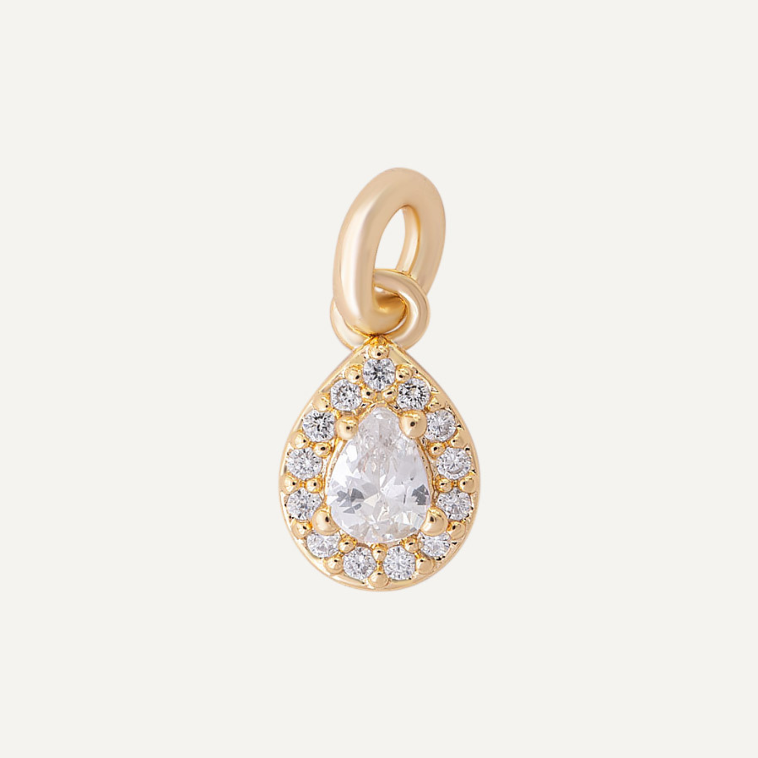 CHARM WHITE STONE BAÑO DE ORO