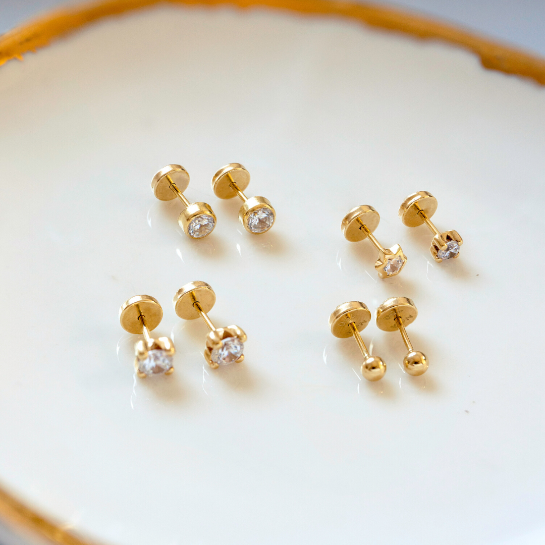 AROS ABRIDORES ORO 18K DE BEBE ZIRCÓN