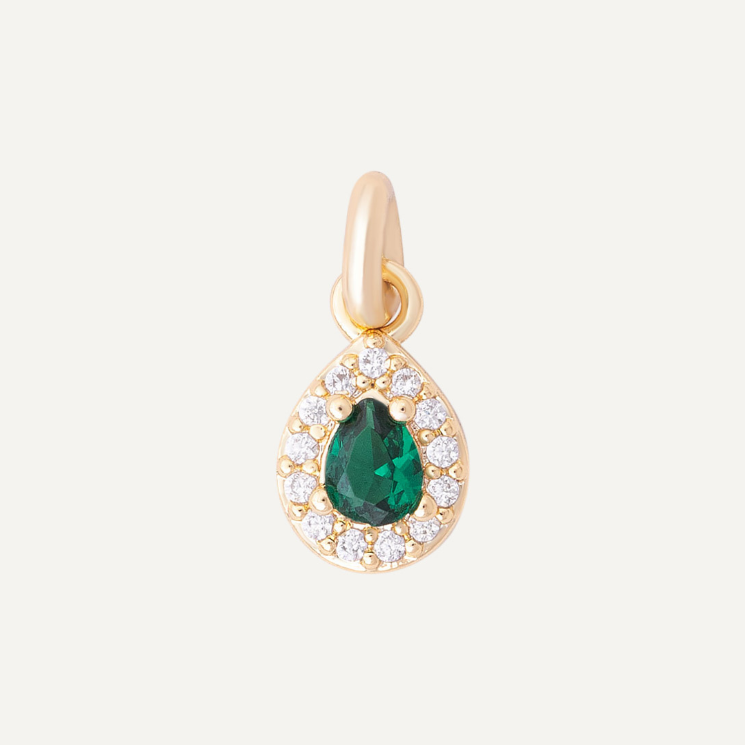 CHARM GREEN STONE BAÑO DE ORO