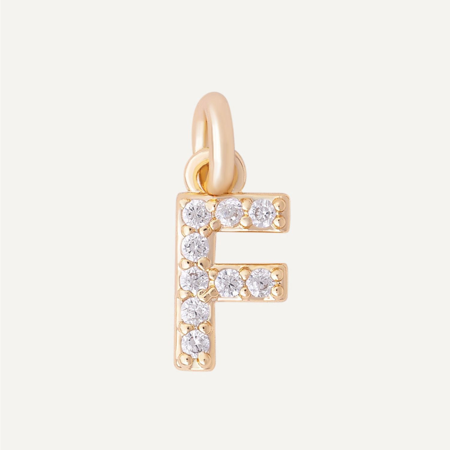 CHARM LETRA F BAÑO DE ORO