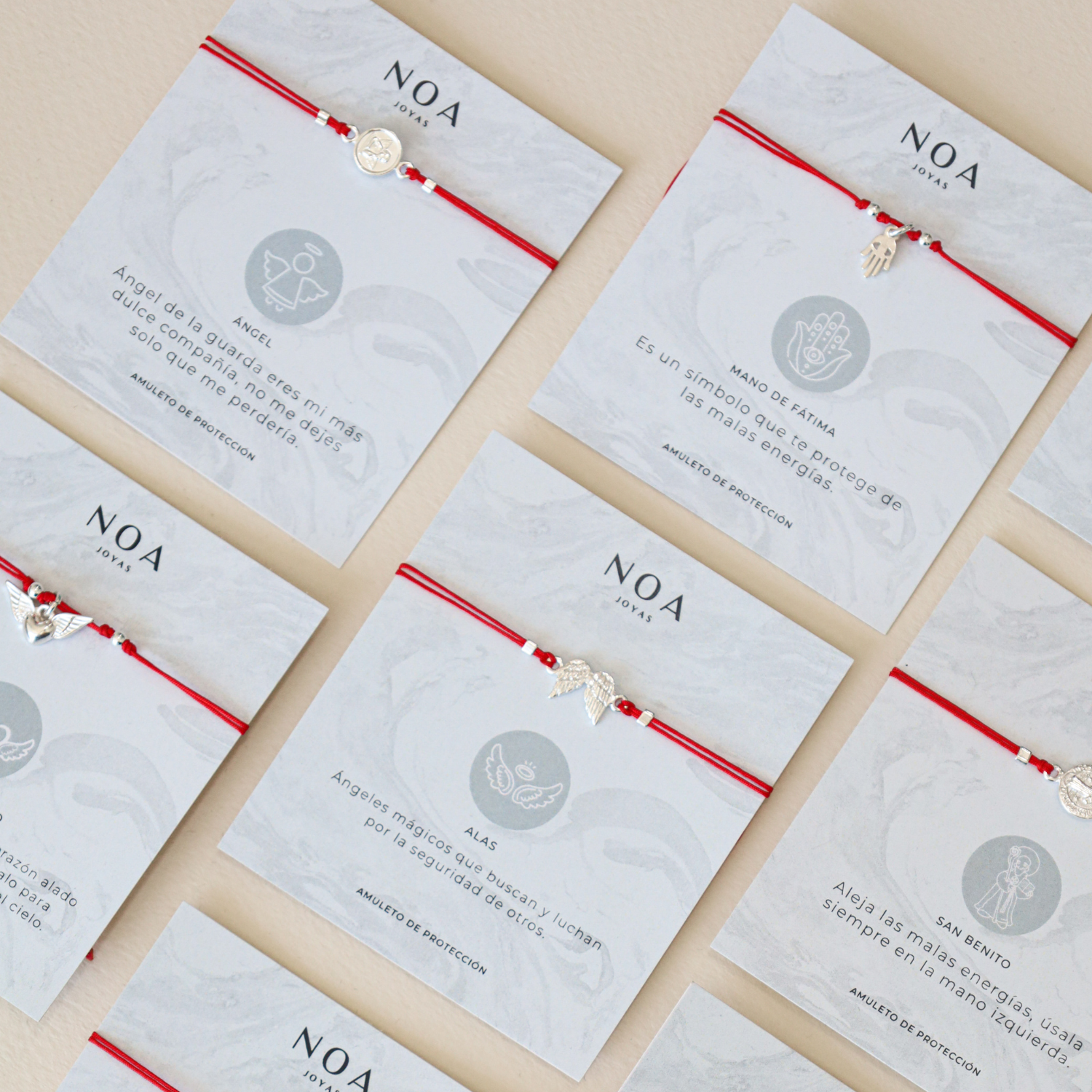 PULSERA HILO ROJO CORAZÓN ALADO PLATA