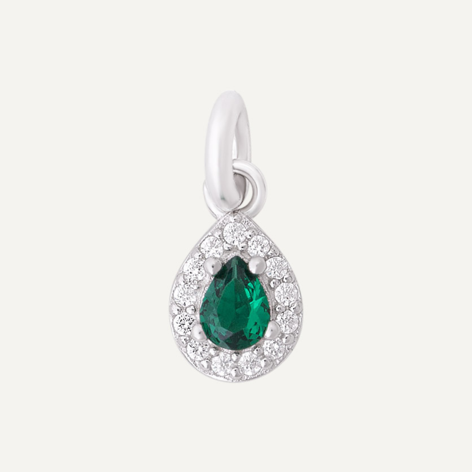 CHARM GREEN STONE PLATA