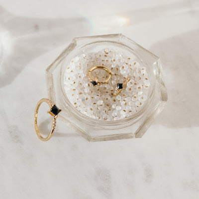 ANILLO BLACK ONIX BAÑO DE ORO