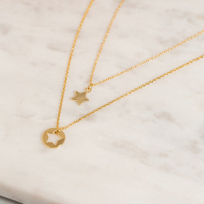 COLLAR STAR BAÑO DE ORO