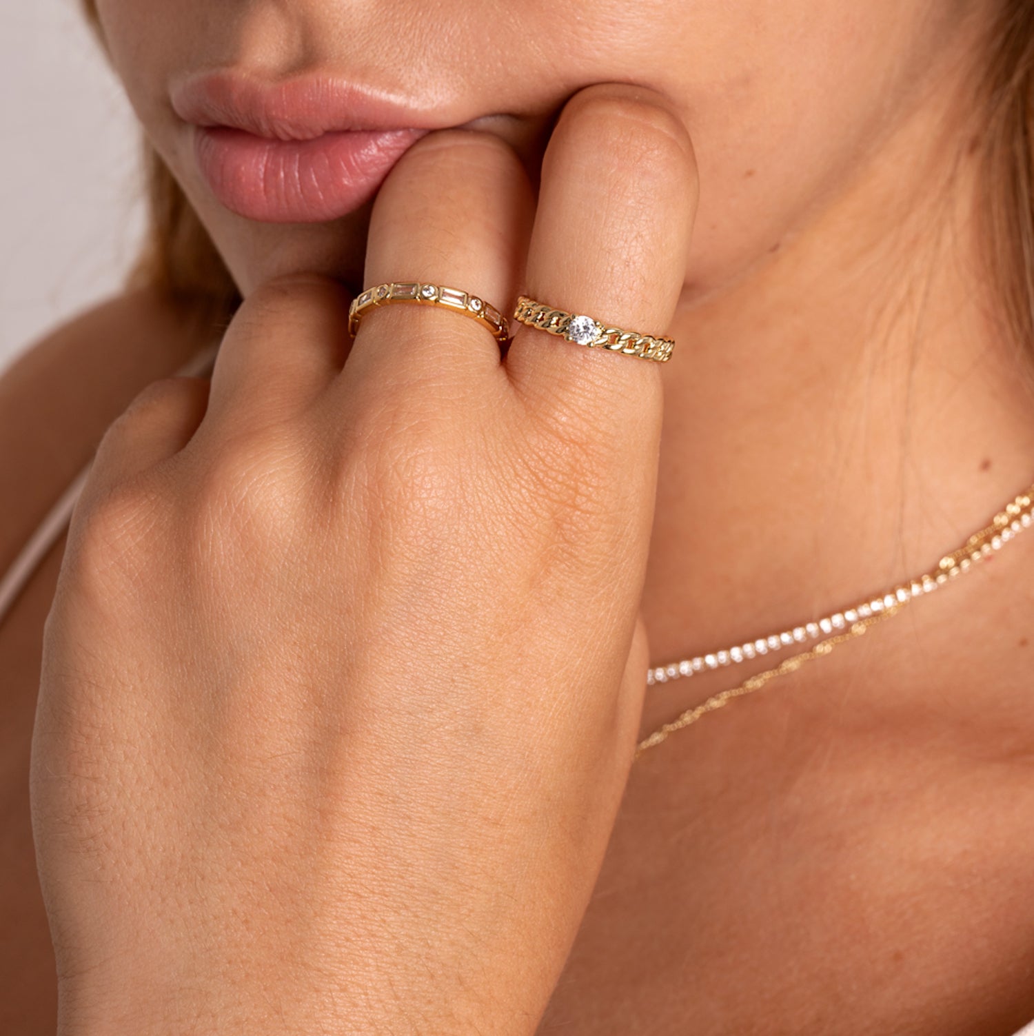 ANILLO DIAMOND BAÑO DE ORO