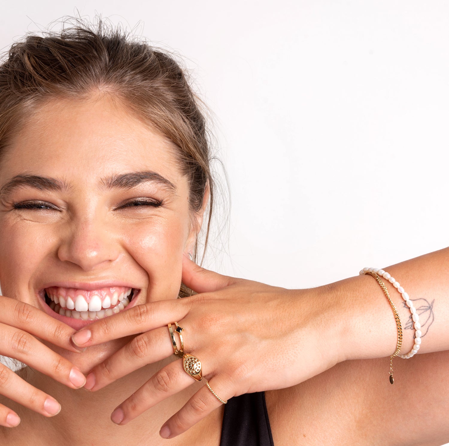 PULSERA DROP BAÑO DE ORO