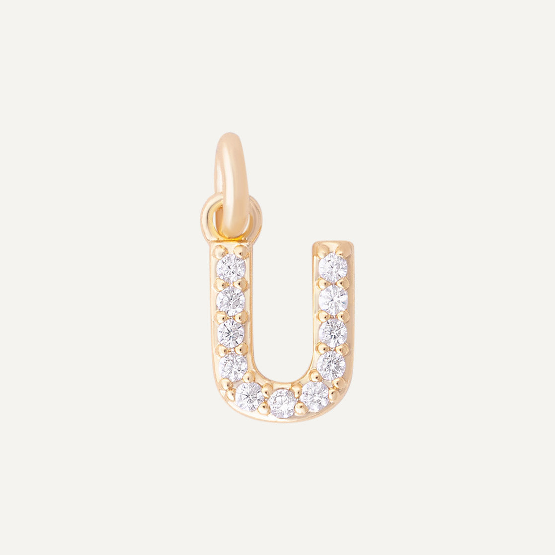 CHARM LETRA U BAÑO DE ORO