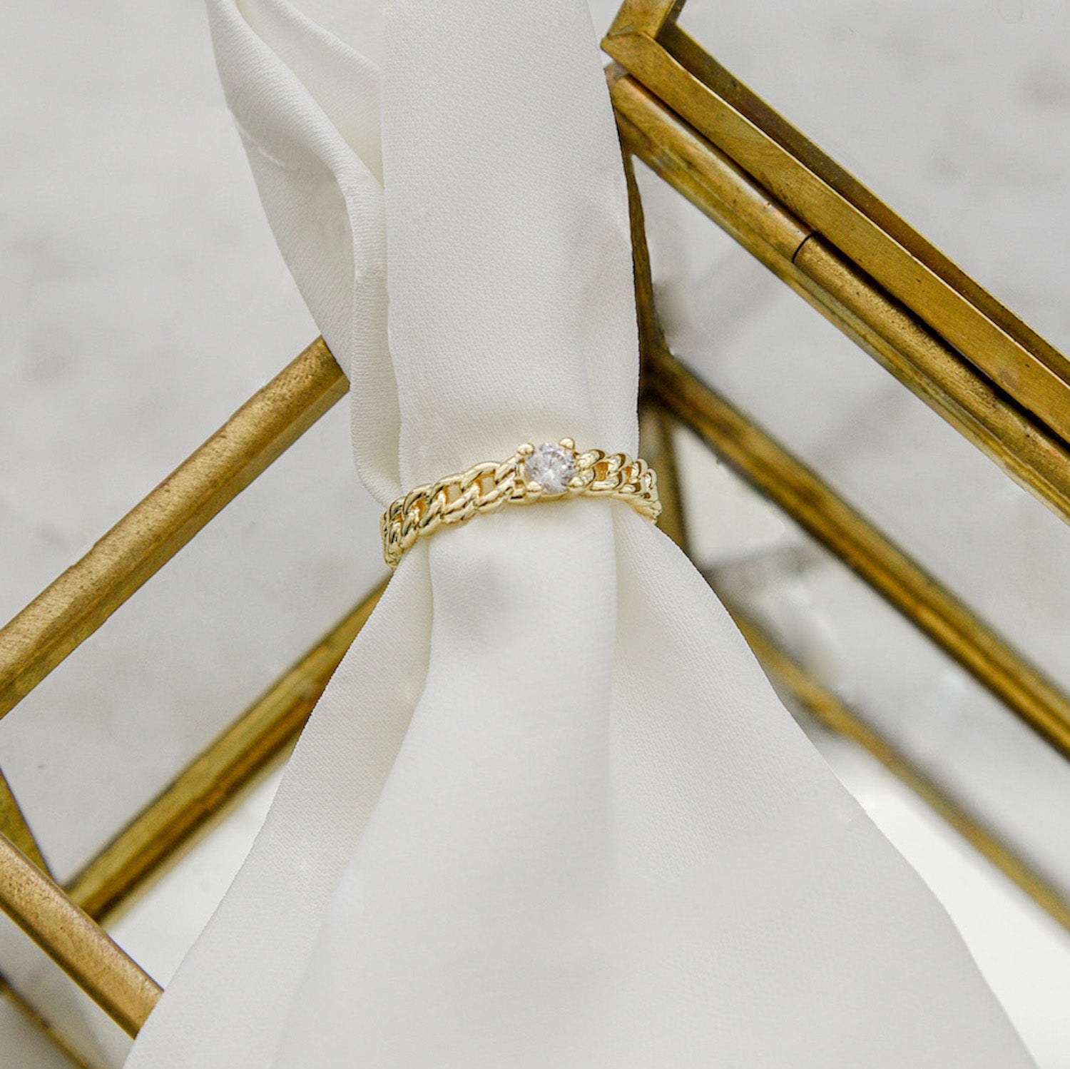 ANILLO DIAMOND BAÑO DE ORO